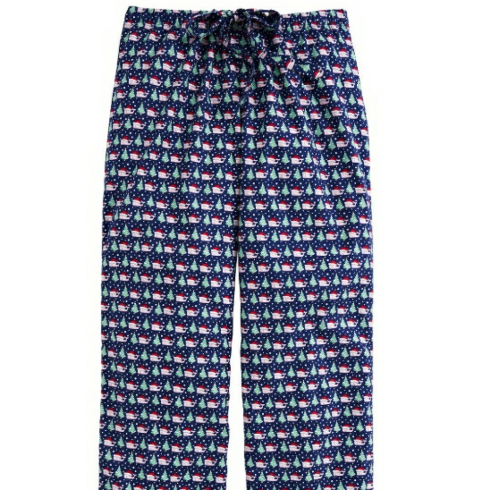 NWT VINEYARDVINES Santa Whale&Tree Flannel PJ